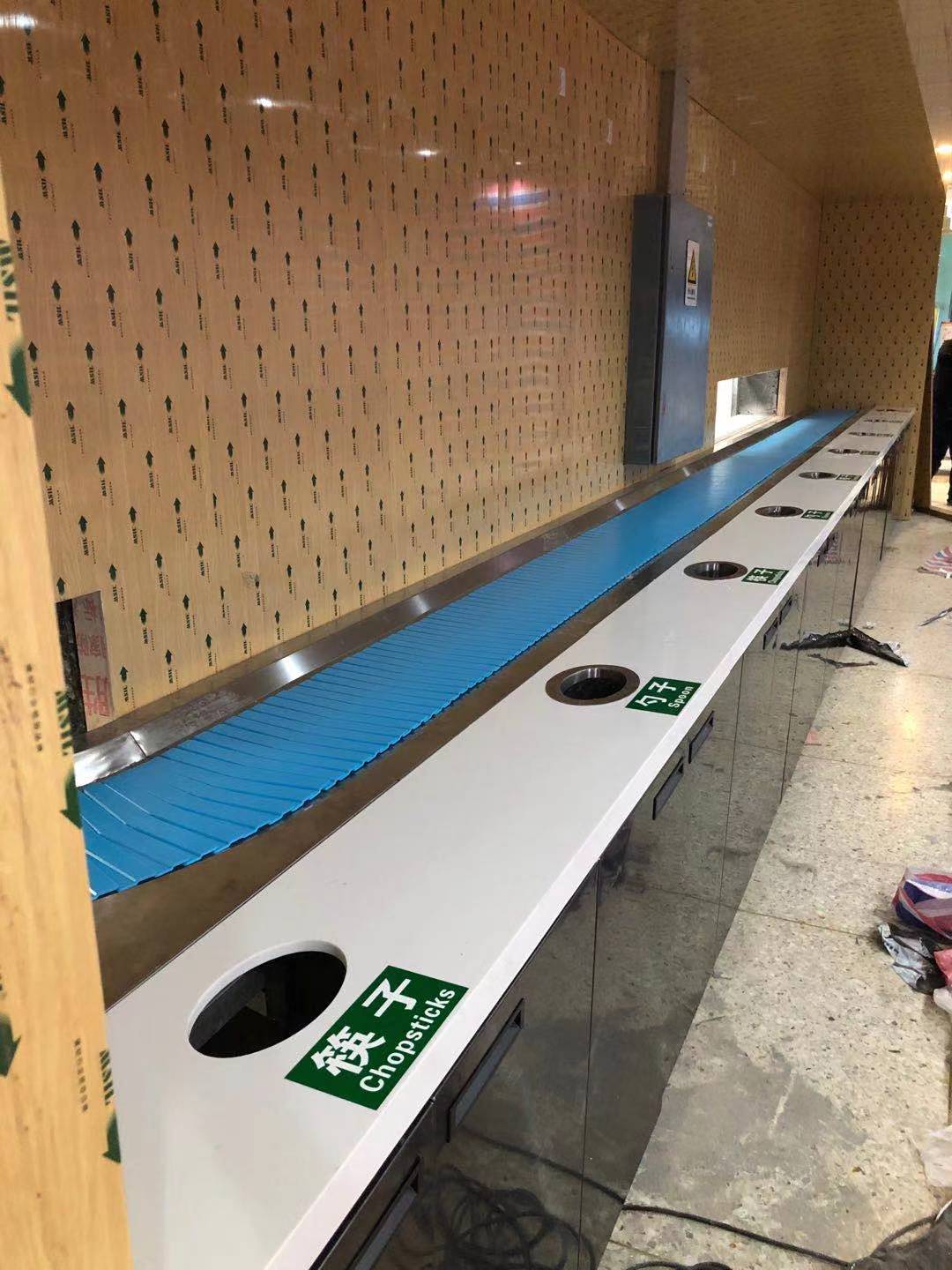 深圳中兴饭堂链板式餐盘回收线